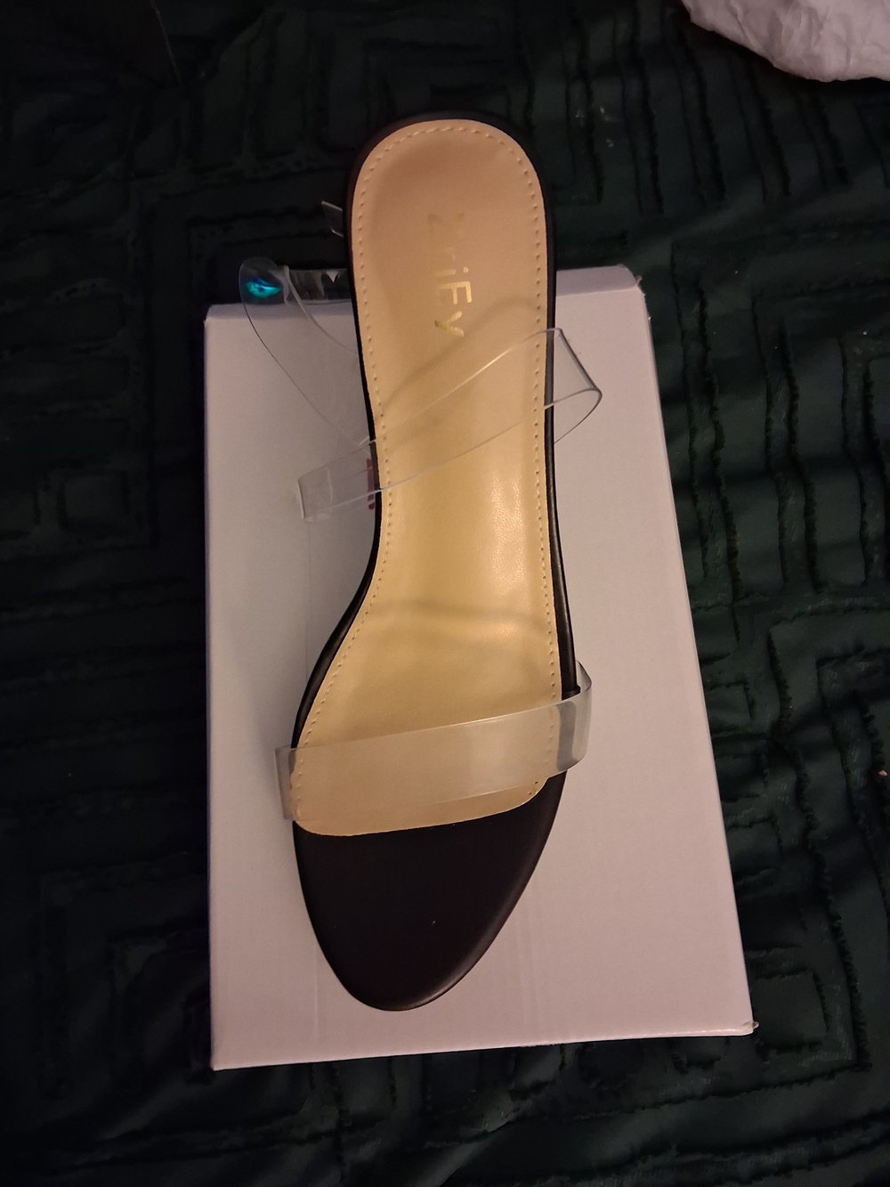 Clear Strap Black Women’s Slide Sandal